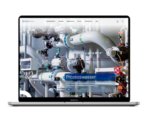 Mockup von Hydrogroup Website